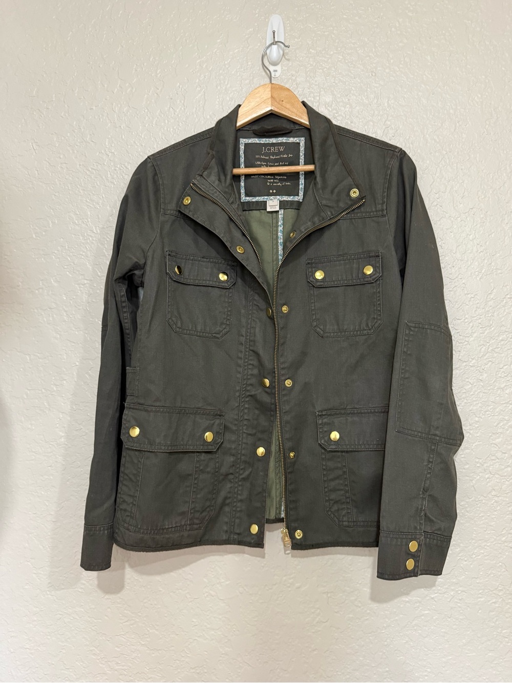 J.Crew Resin-Coated Cotton Twill Field Jacket Size Medium